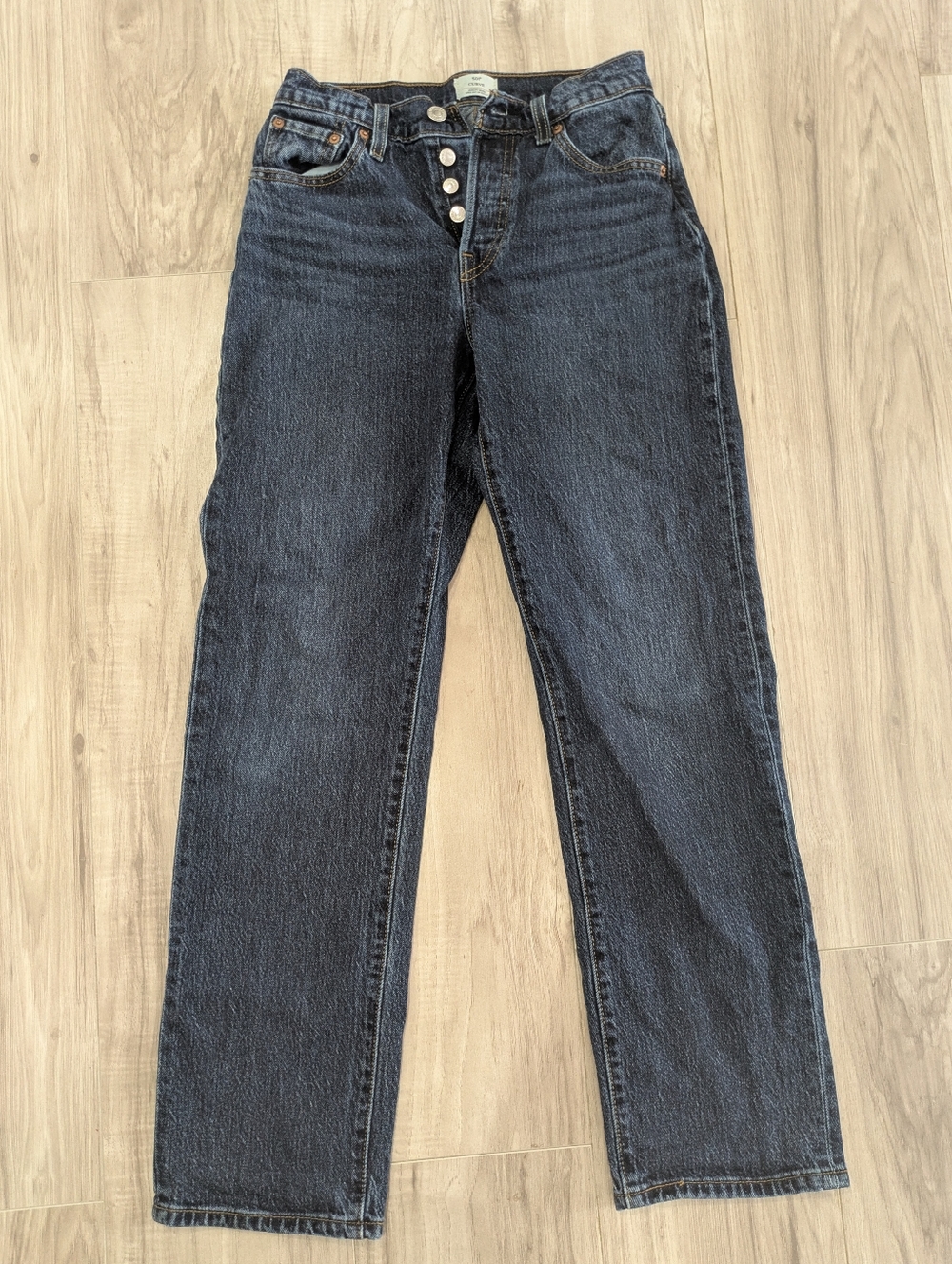 Levis 501 Curve High-Rise Dark Blue Straight-Leg Women’s Jeans